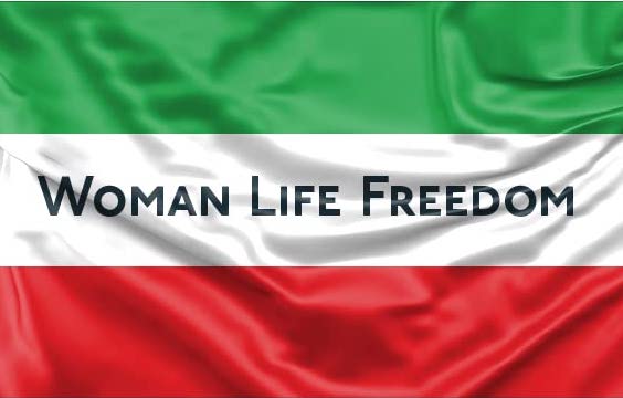 Fahne mit Aufdruck Woman Life Freedom